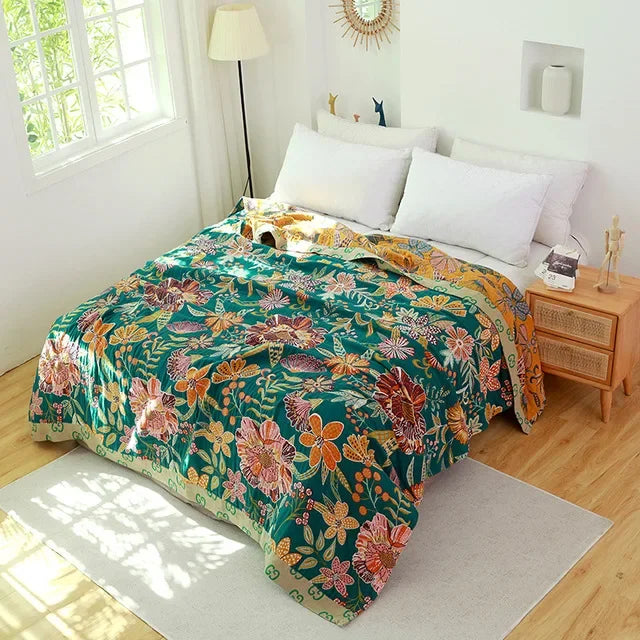 DecorBites™ Cotton Gauze Leisure Blanket - Soft Boho Decor for Beds & Sofas