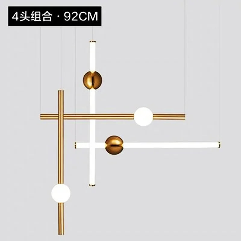 DecorBites™ Geometric Line Frame Chandelier Pendant Lights for Stairs and Table Decor
