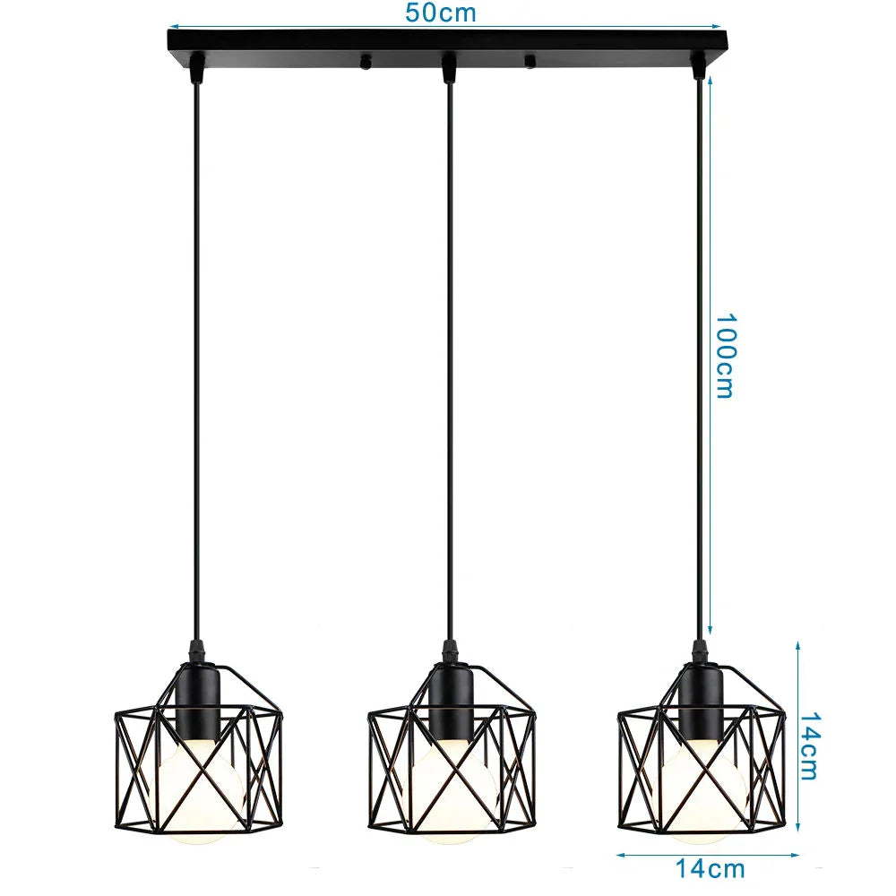 DecorBites™ Iron Frame Retro Led Pendant Light for Kitchen Dining Living Room
