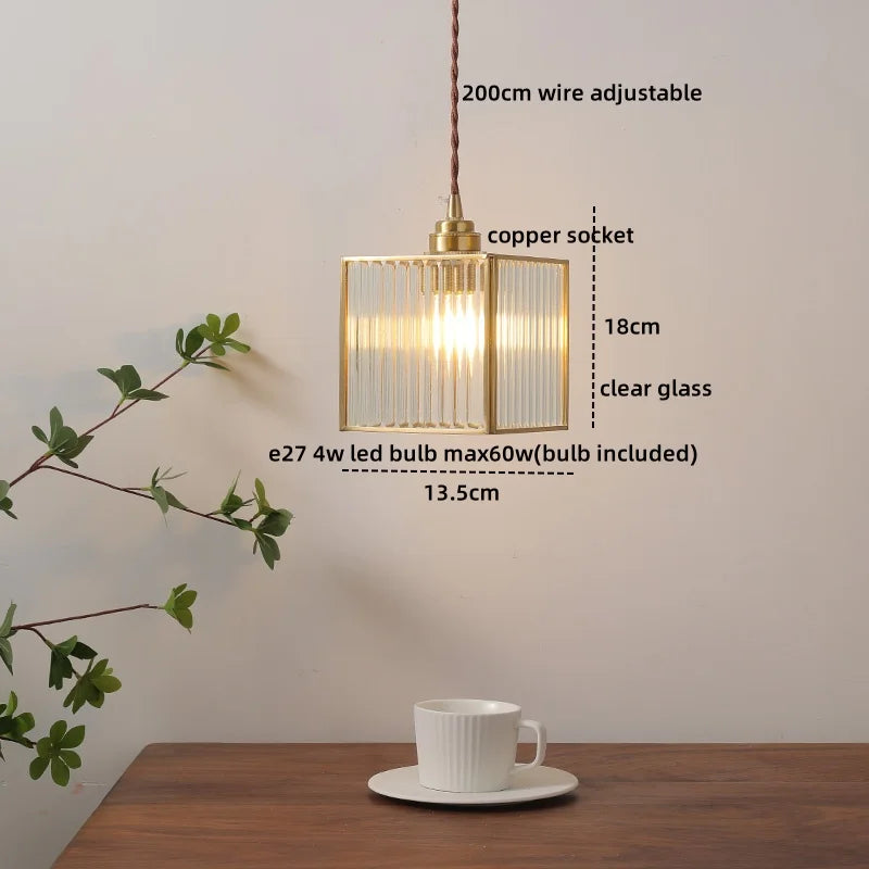 DecorBites™ Green Glass LED Pendant Lights Modern Hanging Lamp Home Decor