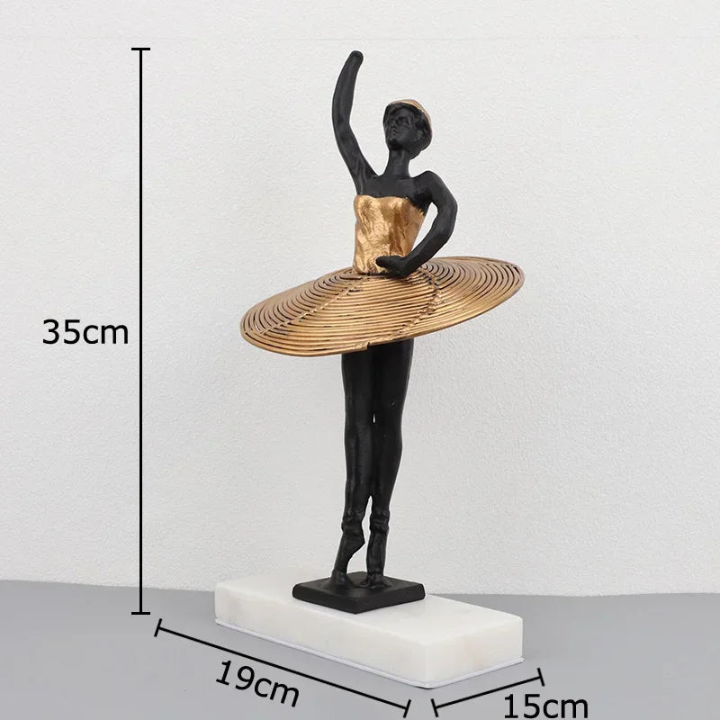 DecorBites™ Golden Ballerina Sculpture Desk Ornament Aesthetic Room Decor Figure