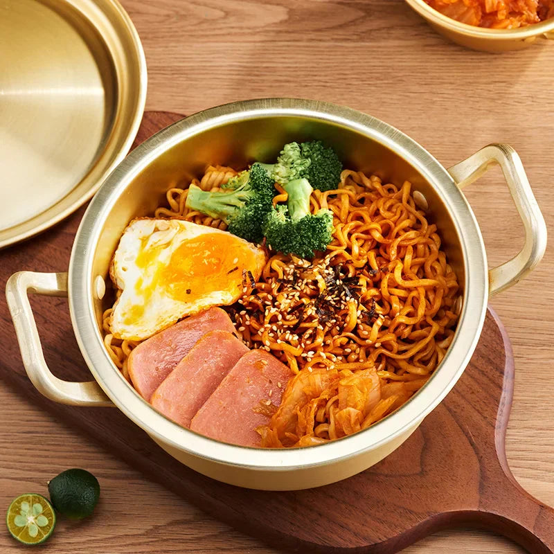 DecorBites™ Korean Ramen Cooking Pot Double Ear Soup Pot - Gas Stove Compatible, Home Kitchen