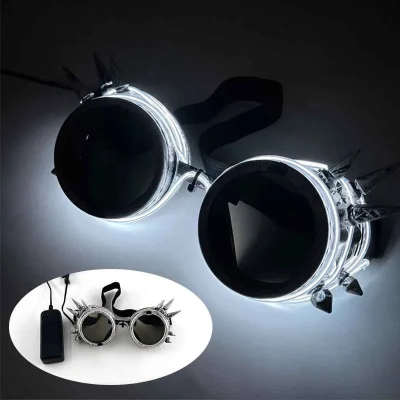 Cyberpunk Futuristic Luminous Rave Goggles LED glowing glasses Accessories