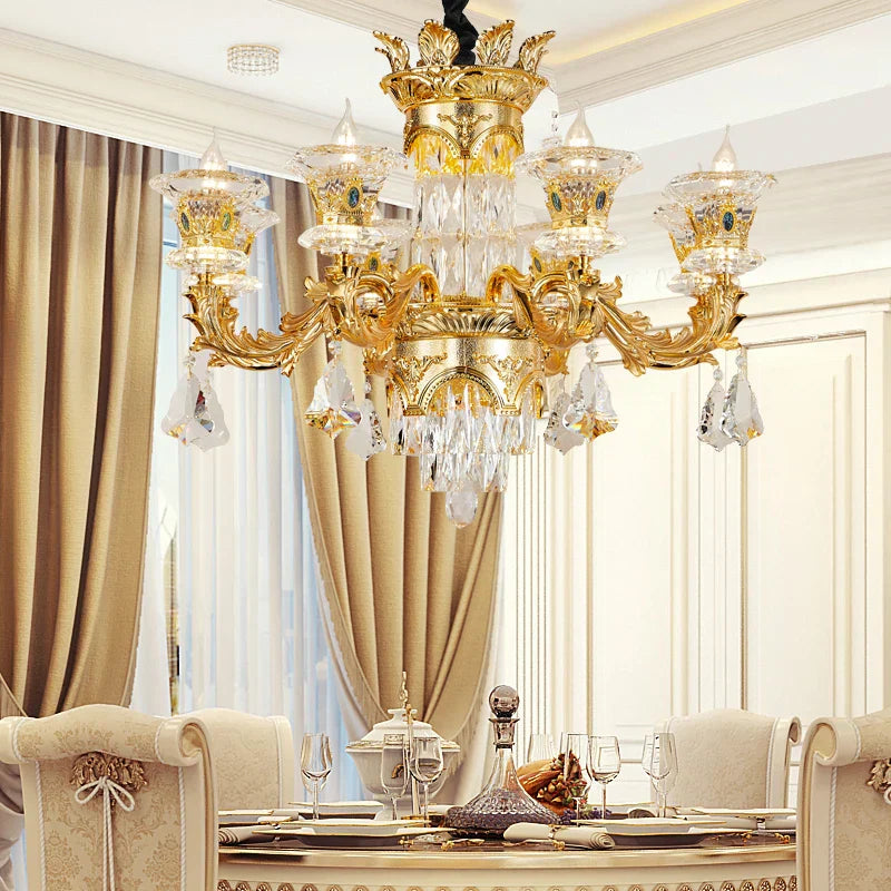 DecorBites™ Jade Crystal Chandelier - Elegant European Style Living Room Lighting
