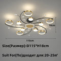 DecorBites™ Gold Aluminum LED Chandelier with K9 Crystal, Luxury Pendant Lights for Home Décor