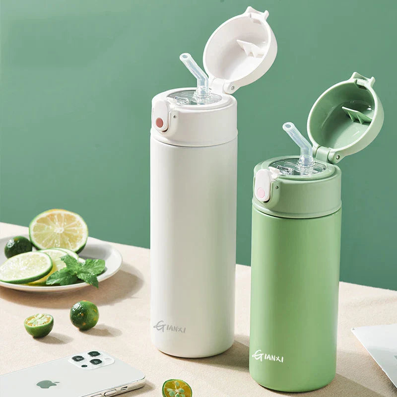 DecorBites™ Insulated 316 Stainless Steel Thermos Bottle - Keeps Drinks Hot/Cold - Stylish & Portable
