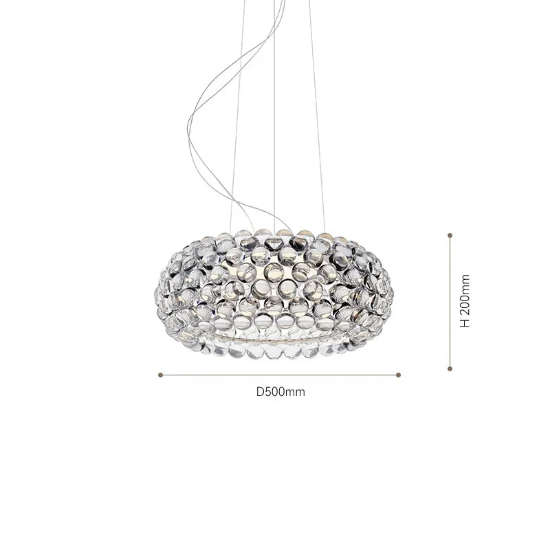 Modern gold acrylic rs7 bulb pendant lights dining room chandelier