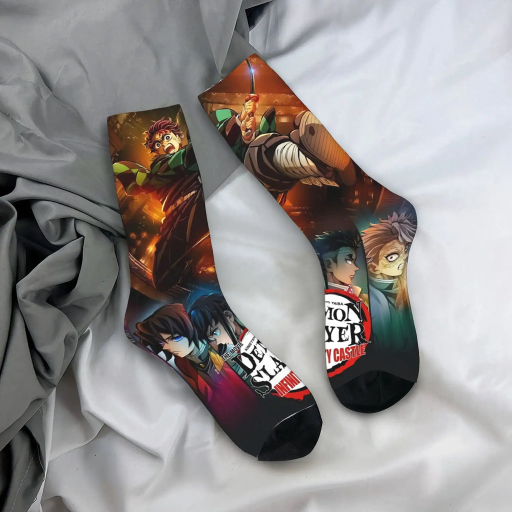 Demon Slayer Socks: Nezuko & Giyu Trendy Skateboard Style