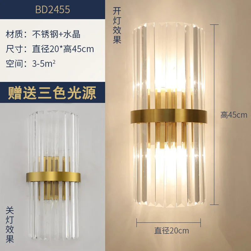 DecorBites™ Crystal Modern Wall Sconce Lamp for Bedroom & Living Room