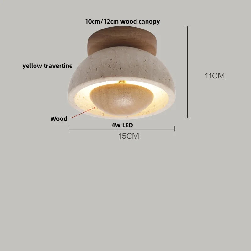 DecorBites™ Glass Ball LED Ceiling Light White Yellow Travertine Plafondlampen