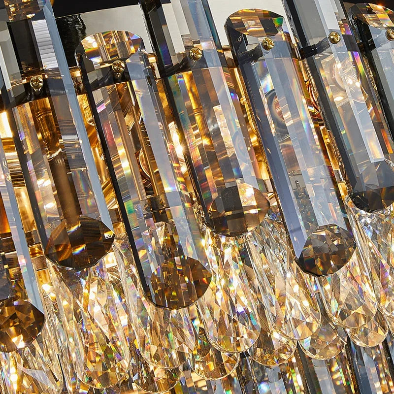 DecorBites™ Gold Crystal Chandelier for Living Room Luxury Lighting Fixture