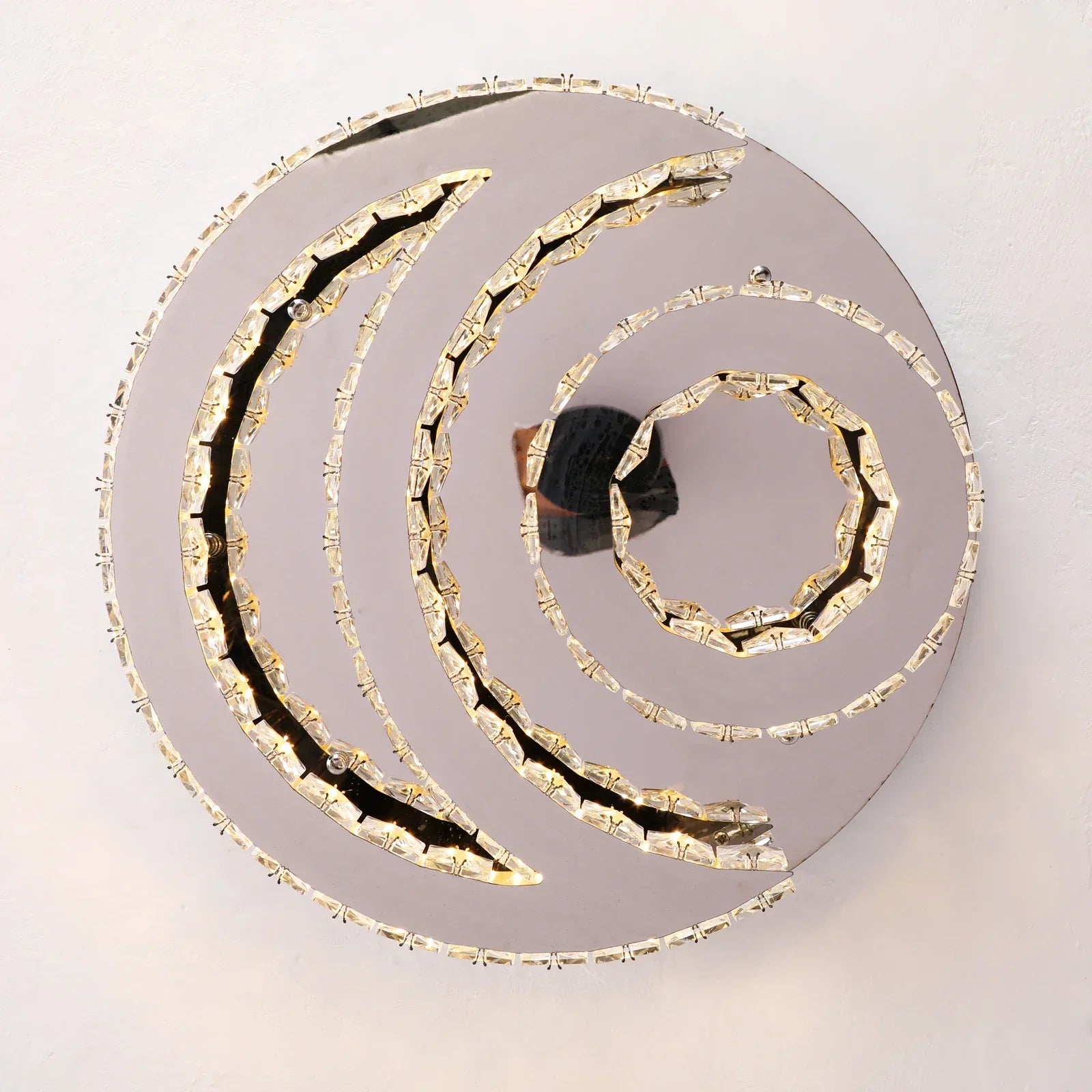 DecorBites™ Crystal LED Sun Moon Chandelier Pendant Light for Living Dining Bedroom