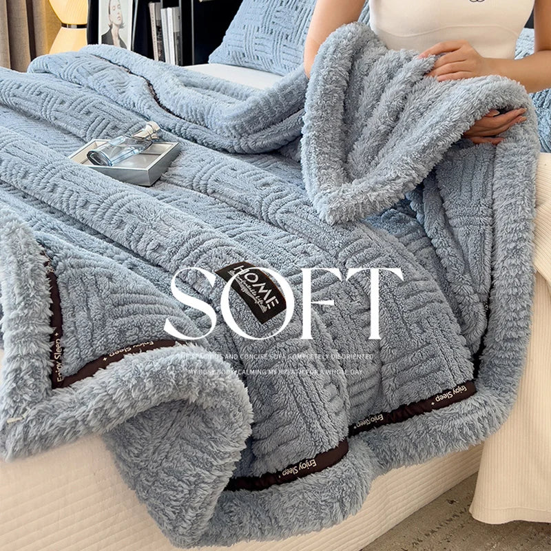 DecorBites™ Double-Layer Luxury Coral Fleece Winter Blanket
