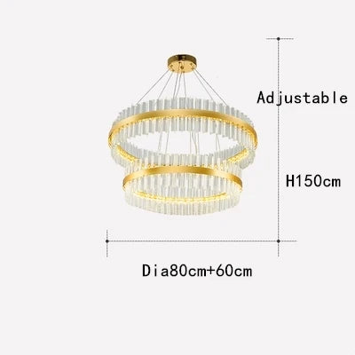 DecorBites™ Crystal LED Circle Pendant Chandelier for Living Room Kitchen Decor