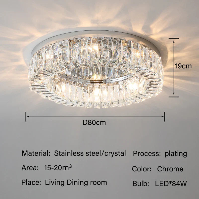 DecorBites™ Crystal LED Ceiling Lights: Luxury Lighting Fixture for Living, Dining, Kitchen, and Bedroom