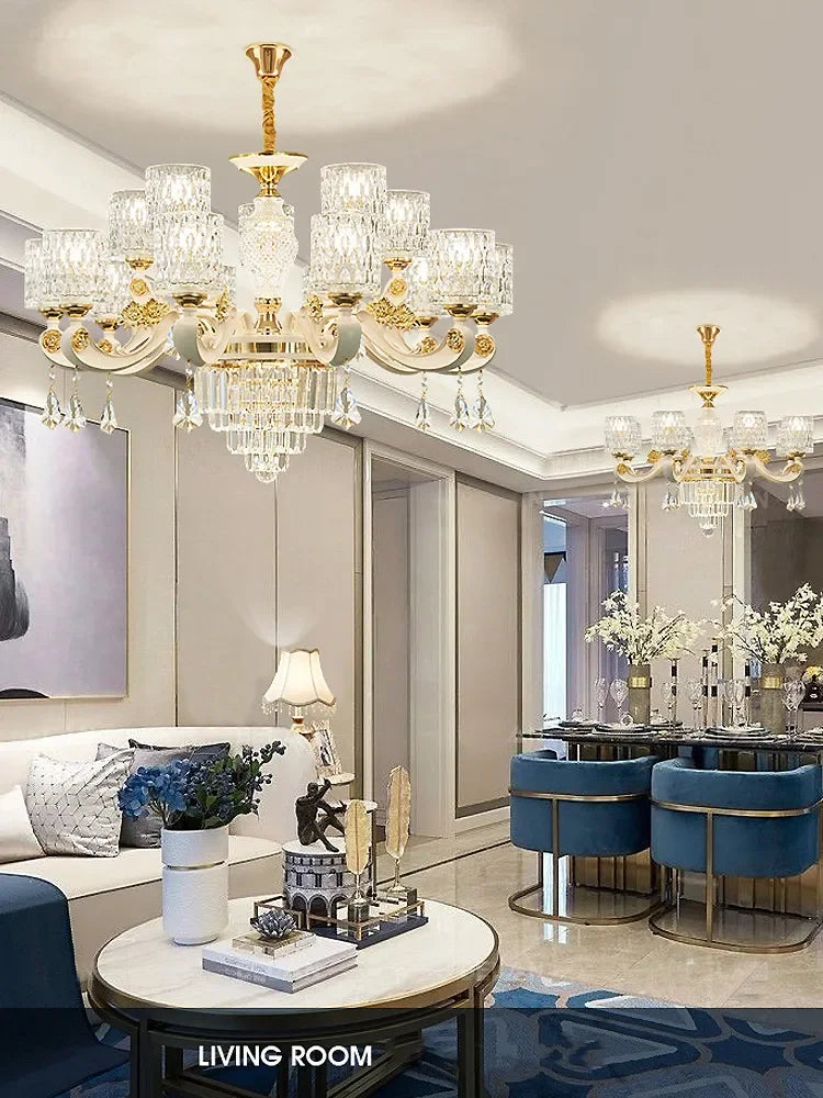 DecorBites™ Crystal Ceiling Chandelier: Modern European Style, High-class Luxury for Living Room, Dining Room