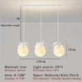 DecorBites™ Kids Room LED Chandeliers White Bear Bunny Pendant Light Glass Bedside Lamp