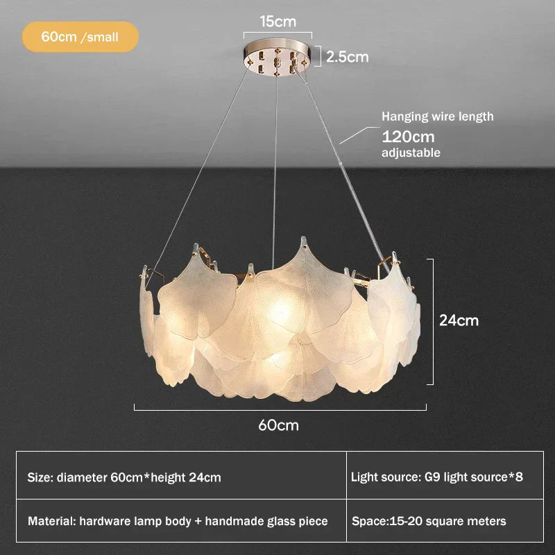 DecorBites™ Glass Chandelier LED Circle Pendant Lights for Modern Luxury Living & Dining Decor