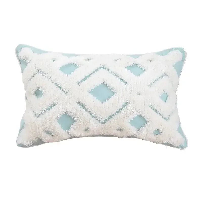 DecorBites™ Geometric Tufted Tassel Pillow Cover - Handcrafted Boho Chic Cushion Cover
