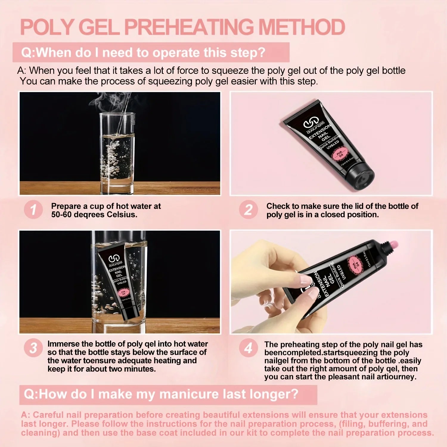 22pcs Poly Nails Gel 0.51oz Clear Poly Gel Builder Natural Looking And Long-Lasting, Trendy Nail Art Design Salon Professional