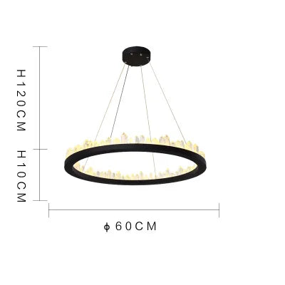 DecorBites™ Crystal LED Pendant Lights: Modern Gold Black Industrial Lamp