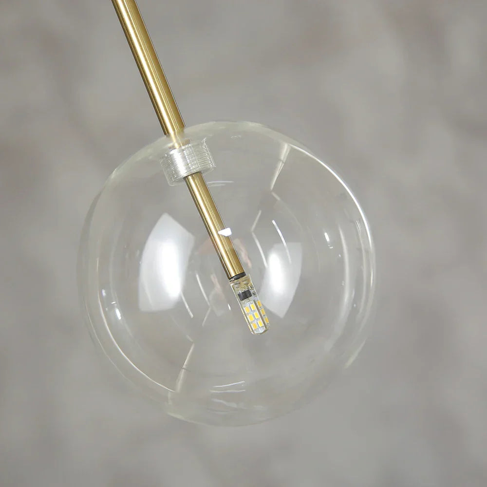 DecorBites™ Glass Globe Chrome Pendant Light - Nordic Style Hanging Lamp