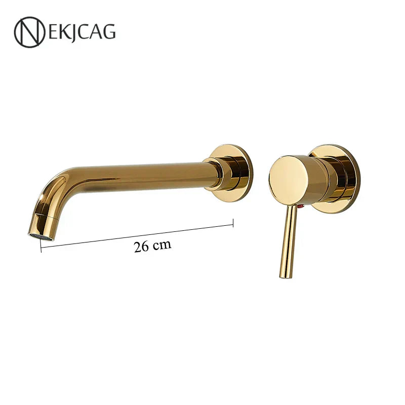 DecorBites™ Gold Basin Faucet: Single Handle, Hot & Cold Water, Matte Black Finish