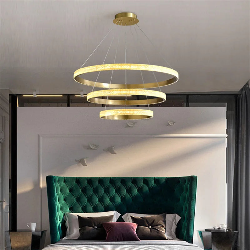 DecorBites™ LED Chandelier: Modern Minimalist Pendant Lighting for Home Living Dining Kitchen Bedroom