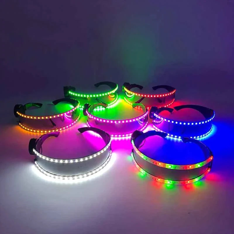 Cyberpunk Futuristic Luminous Rave Goggles LED glowing glasses Accessories