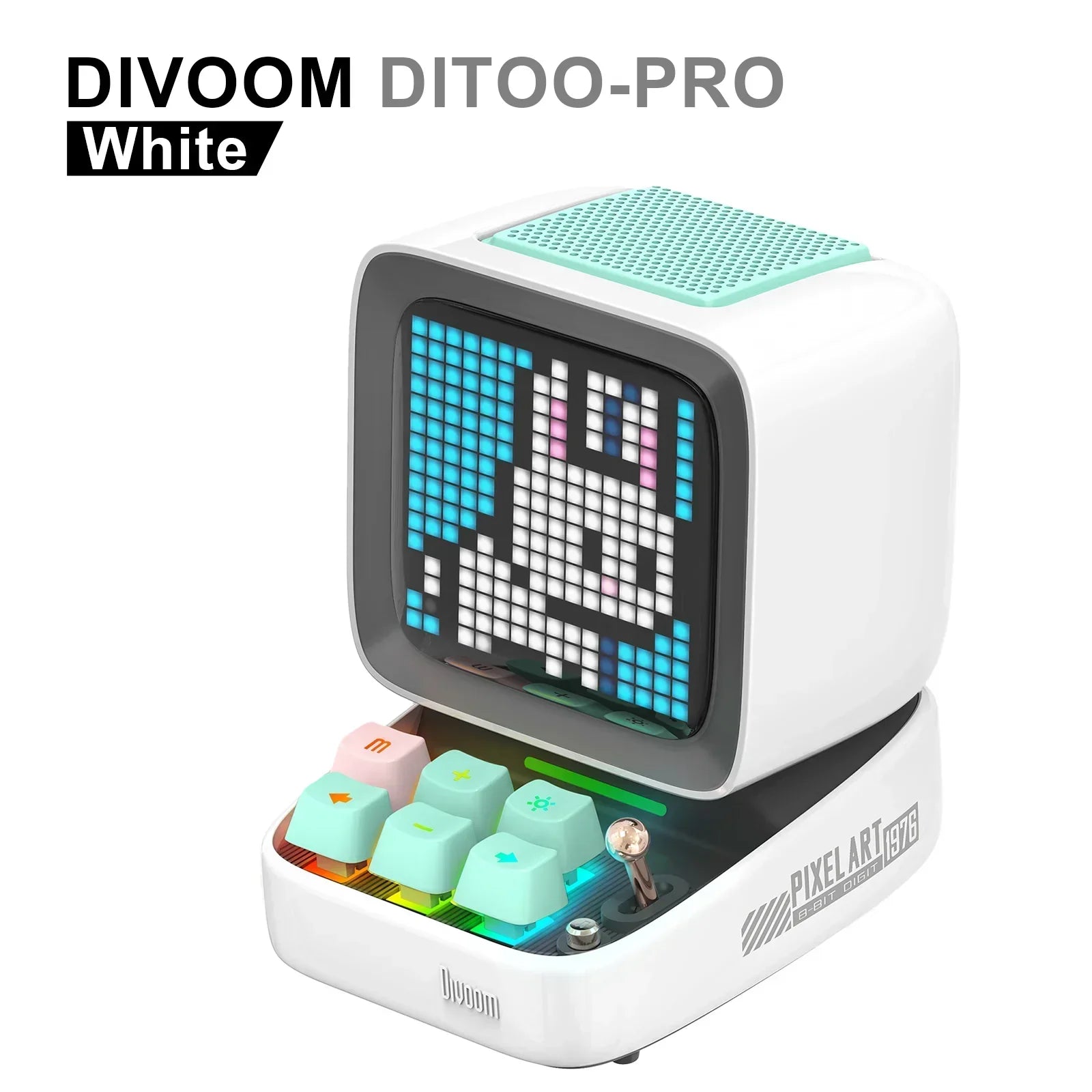 DecorBites™ Ditoo Pixel Art Game Bluetooth Speaker: 16X16 LED Display Board (Pink)