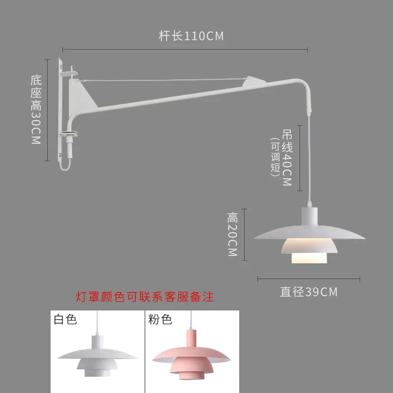 DecorBites™ Cream Wind Rotating Wall Lamp Swing Arm for Interior Lighting