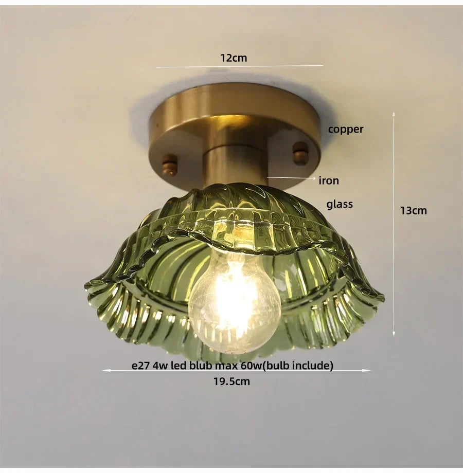 DecorBites™ Glass LED Ceiling Lamp Iron Base Nordic Modern Simple Design