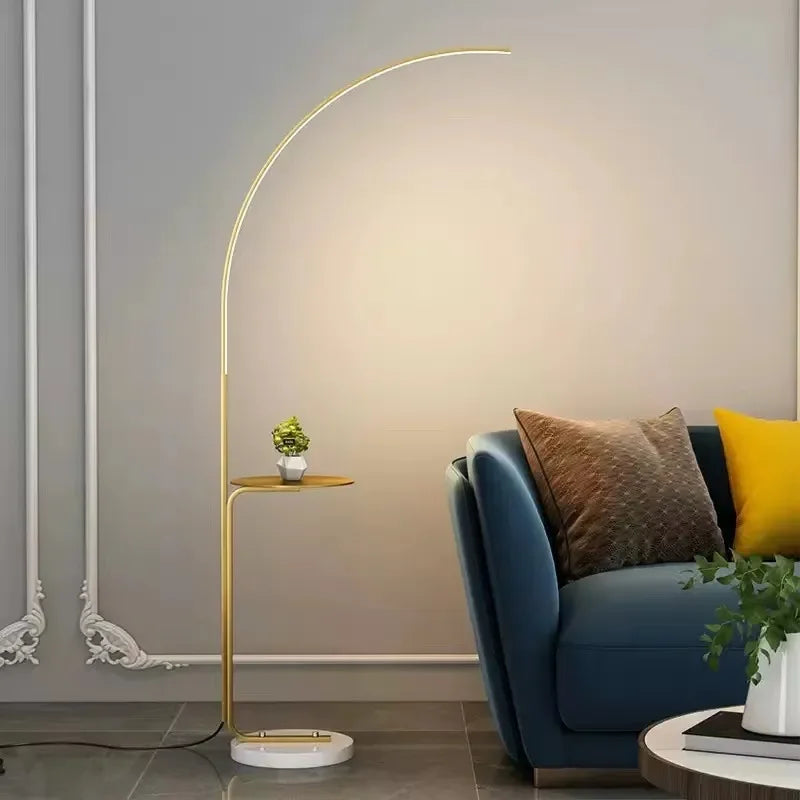 DecorBites™ LED Art Floor Lamp Modern Design Black White Gold Living Room Decoration