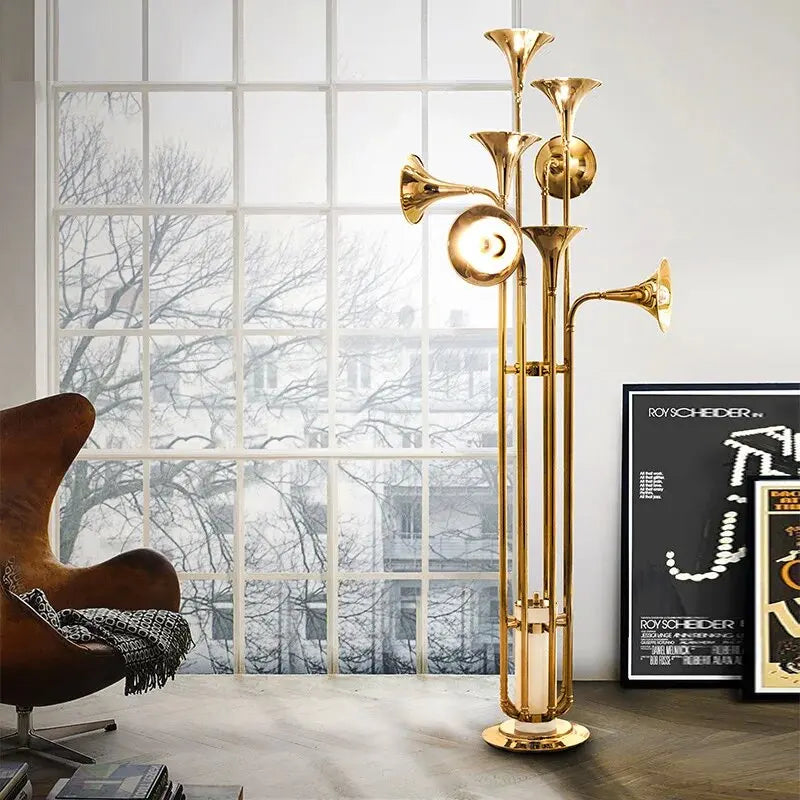DecorBites™ Gold Flared Trumpet Chandelier for Kitchen, Hall, Study, Drawing Room