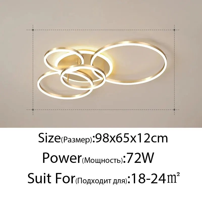 DecorBites™ Gold LED Chandelier for Living Study Room Indoor Lighting Luminaire