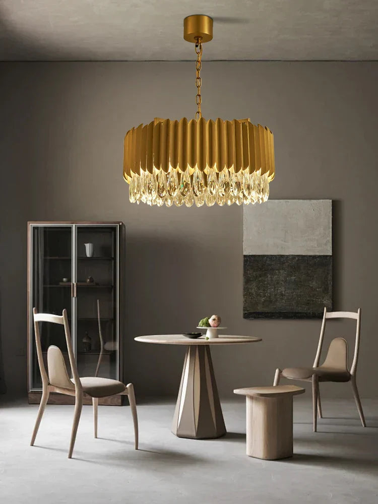 DecorBites™ Crystal Water Droplet Pendant Lights, Dimmable Luxury LED Dining Room Fixture