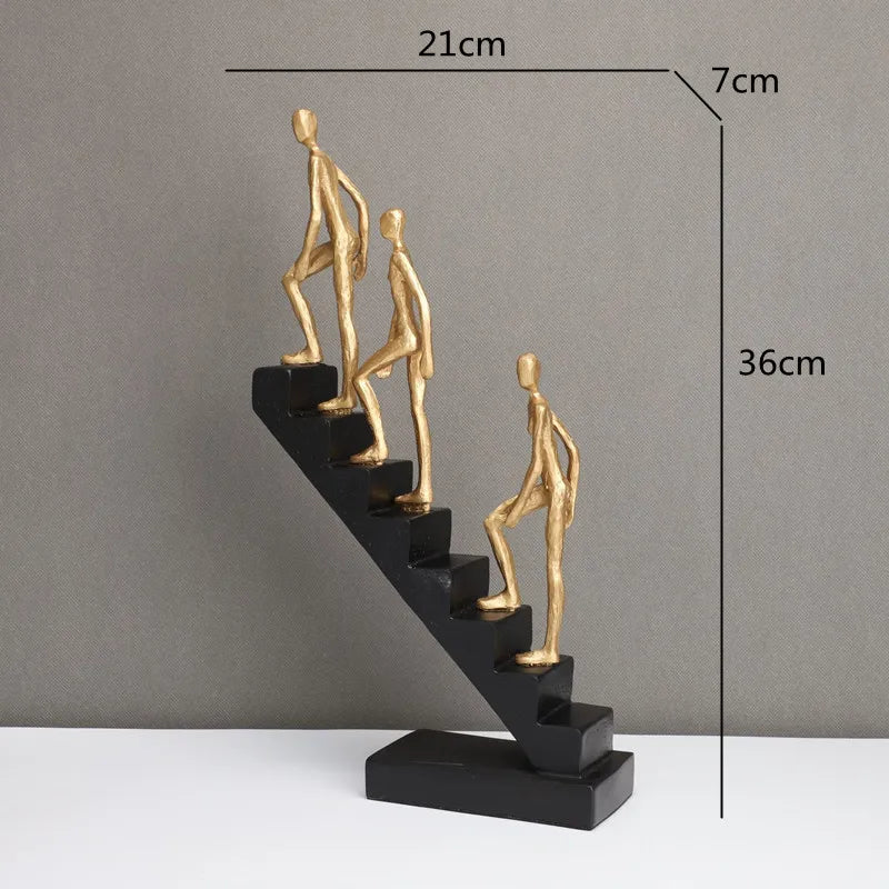 DecorBites™ Golden Man Climber Staircase Abstract Sculpture Home Decor Ornaments