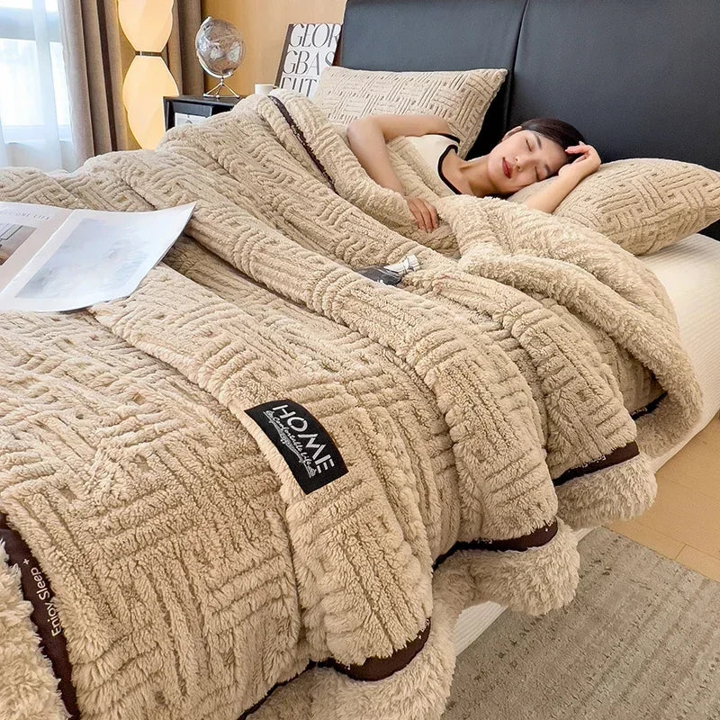 DecorBites™ Fluffy Fleece Blanket for Bed Sofa Cover Glade Cozy Warmth Blanket