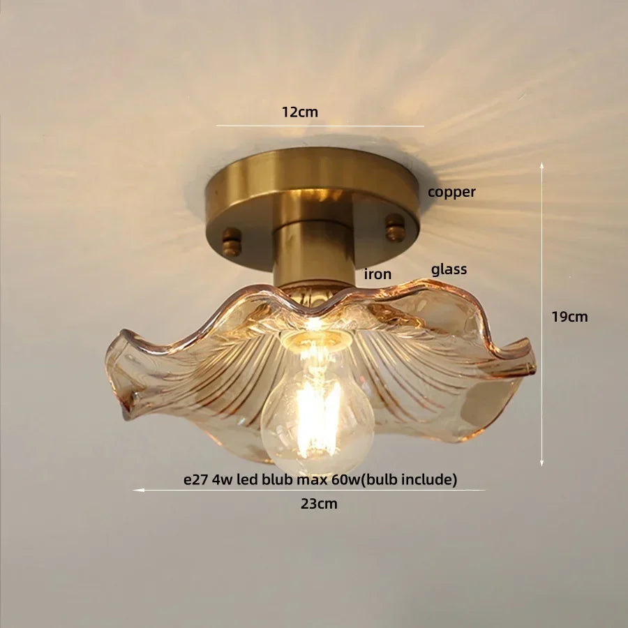 DecorBites™ Glass LED Ceiling Lamp Modern Copper Socket Ceiling Lights