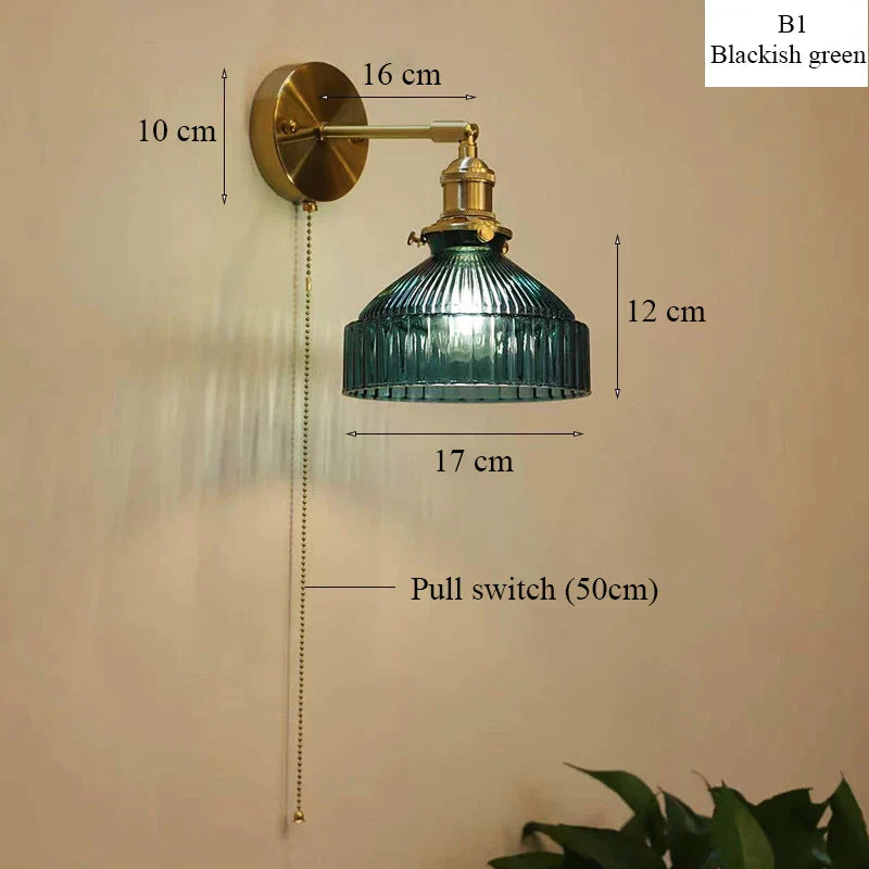 DecorBites™ Glass Shade LED Wall Lamp Switched Nordic Light for Luxury Living Room