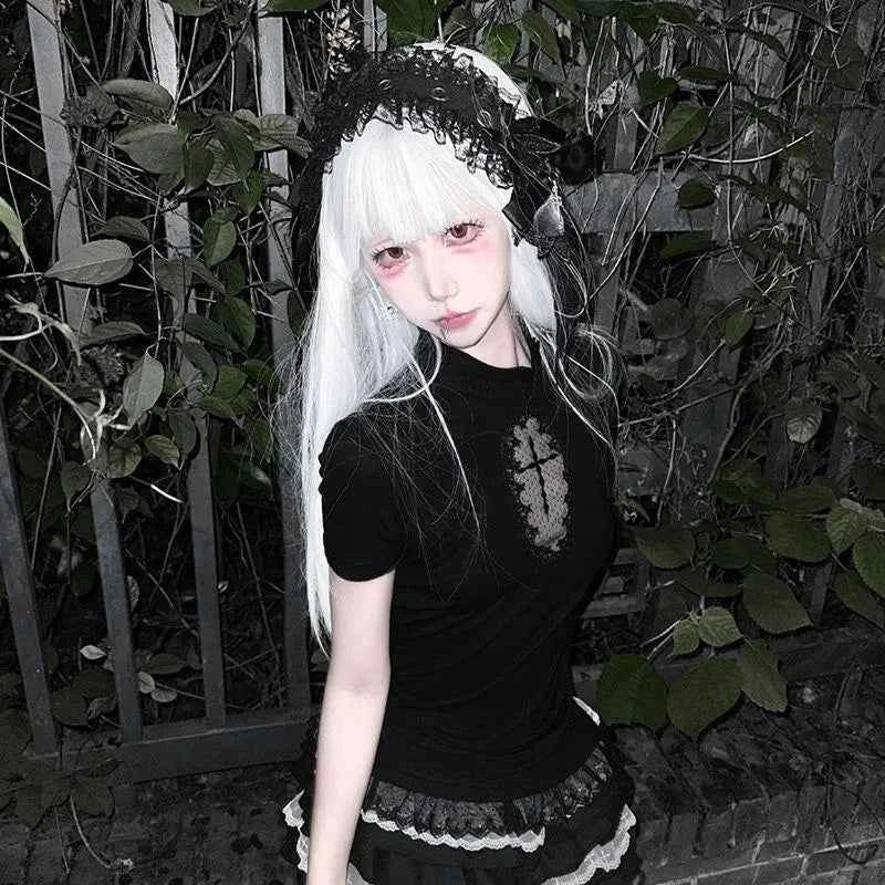 Hollow Out T-shirt Gothic Punk Alt Style