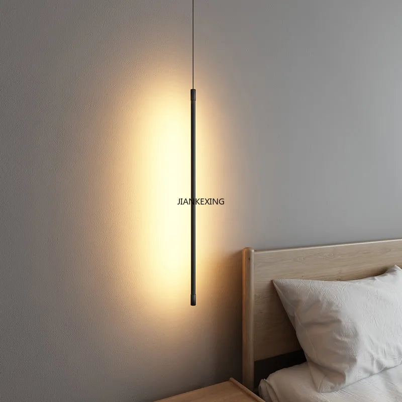 DecorBites™ LED Line Chandelier: Nordic Creative Lighting for Living Room & Bedroom