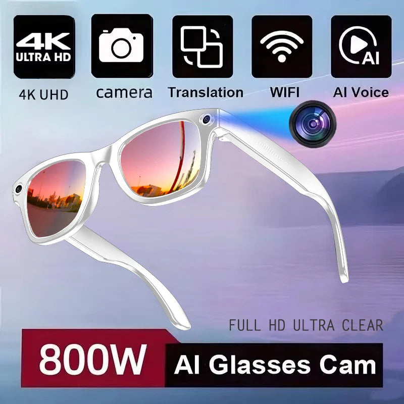 GUHUAVMI New 800W Camera AI Smart Glasses Color-Changing Translation Glasses Photo Video Recording Waterproof
