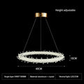 DecorBites™ Crystal Flower LED Chandelier: Elegant Round Pendant Light for Dining & Living Room