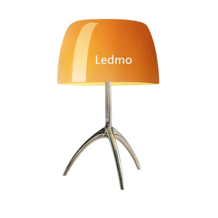 DecorBites™ Glass Shade Table Lamp: Designer Tripod Desk Light for Bedroom