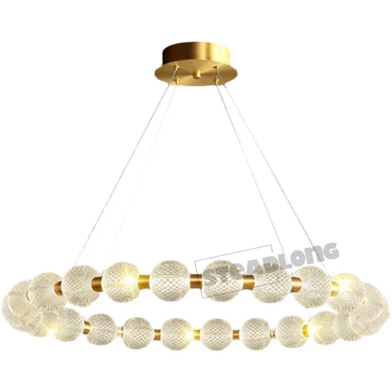 DecorBites™ Glass Ball LED Chandelier Pendant for Living Room & Bedroom