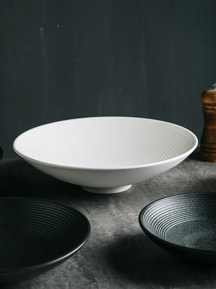 DecorBites™ Frosted Glaze Ceramic Soup Noodle Bowl - Set of 4