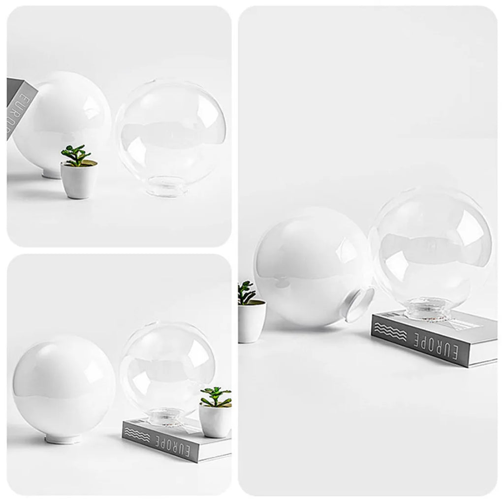 White & clear acrylic round globe lamp for outdoor garden lighting