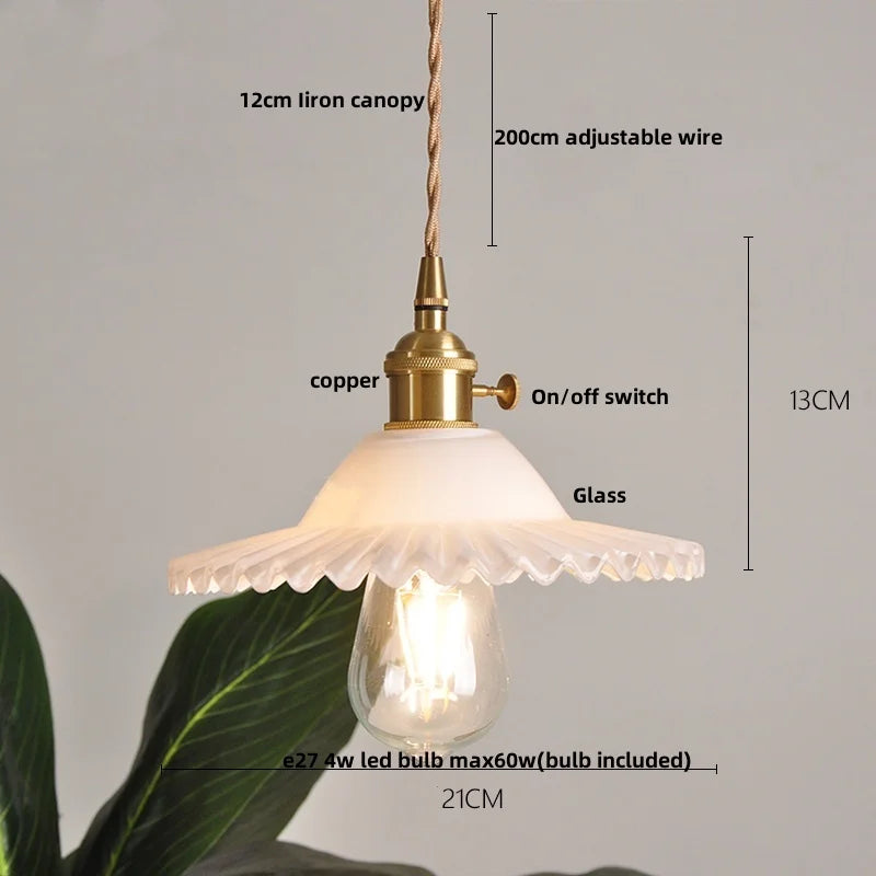 DecorBites™ Green Glass LED Pendant Lights | Nordic Modern Kitchen Hanging Lamp Fixtures