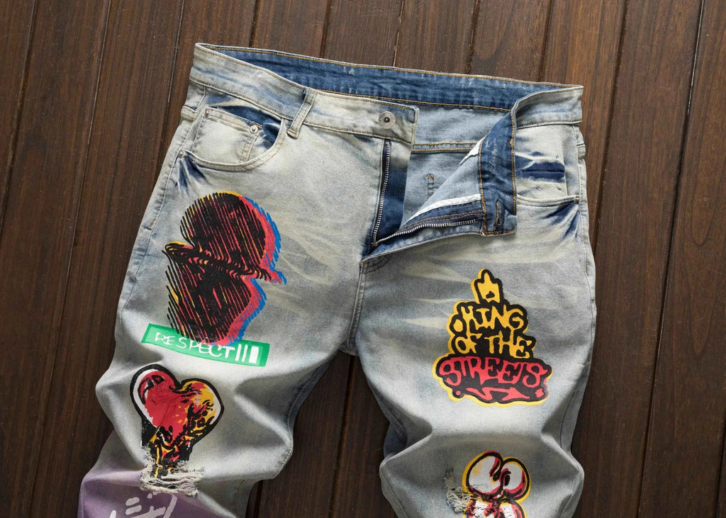 Men's street casual printed slim fit Pants